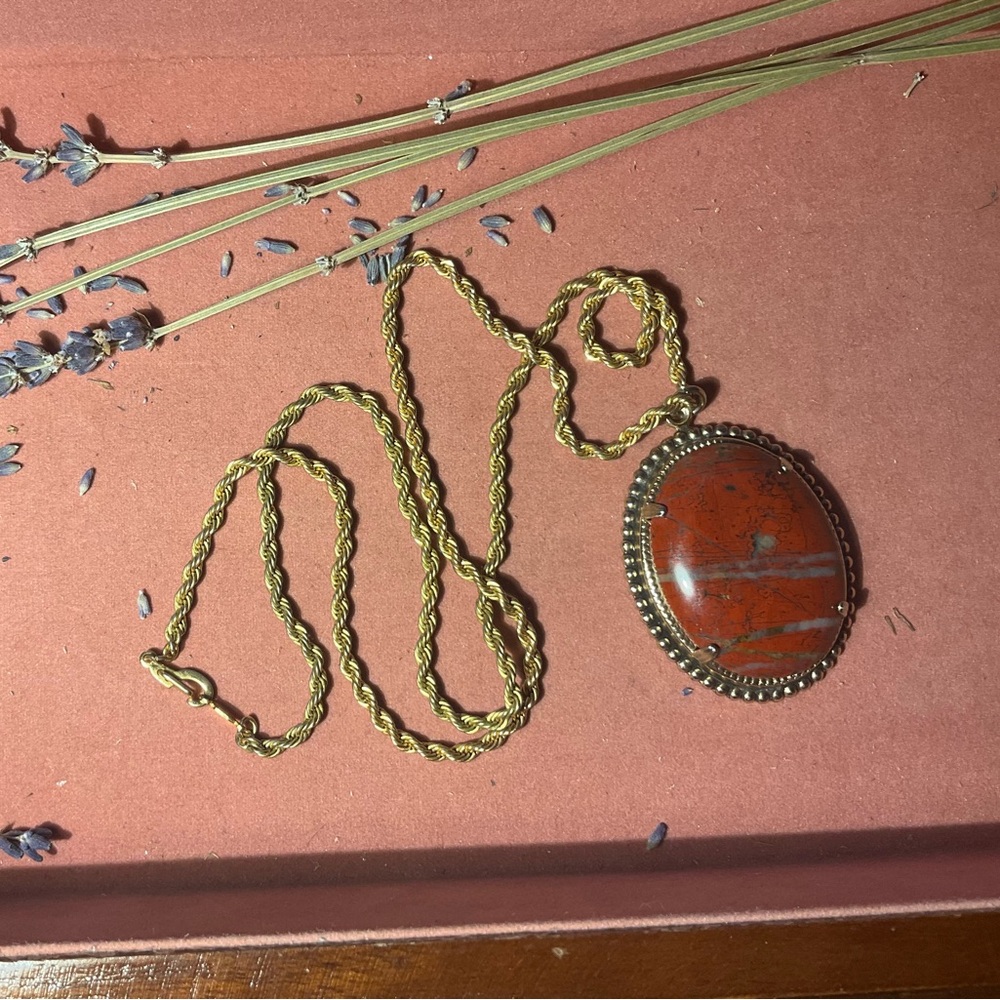 Vintage Red Jasper Necklace & Bracelet Set - Picture 5 of 10